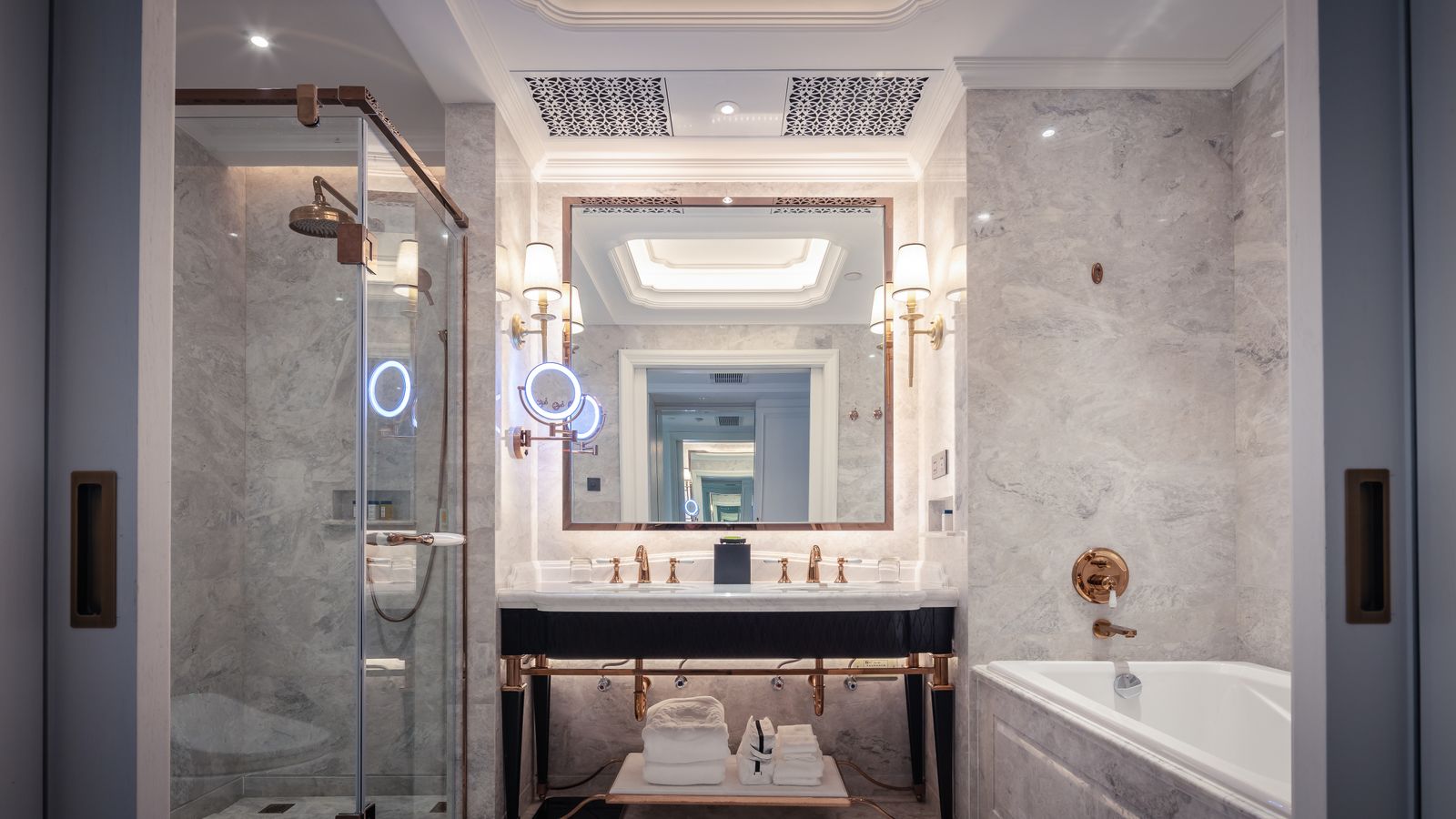 Elegant marble bathroom interior